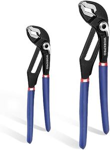 WORKPRO Water Pump Pliers, 46mm Wide Jaw Capacity, Quick Change Adjustable Plumbing Grips and Slip Joint Plier Set, 200mm (8") and 250mm (10"), 2-Piece