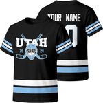 KREDE Utah T Shirt Custom Name Number Gift for Kids Girl Boy