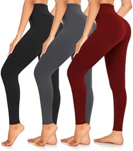 GROTEEN 3 Pack Leggings for Women Butt Lift High Waisted Tummy Control No See-Through Yoga Pants Workout Running Leggings
