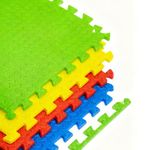Amazon Basics EVA Foam Interlocking Puzzle Exercise Mat | 12 mm Thick | Set of 4 Tiles (2 x 2 ft each) | Anti-Slip Cushioned Flooring | Durable EVA Foam | Floor Protection for Home Gym & Fitness Activities | Multicolor