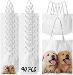 Joyclub 40 Pieces Sublimation Tote Bags Blanks Bulk Polyester Reusable Grocery Bags Canvas Tote Bags for DIY Decorating Crafting Heat Transfer Bag for Gift Halloween