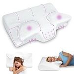 Dosaze Contoured Orthopedic Pillow - Side Sleeper Pillows for Adults Neck Pain Relief, Ergonomic Orthopedic Sleeping Support Pillow for Side Sleepers Pillow for Neck and Shoulder Pain