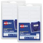 Avery No Iron Fabric Labels, 0.5ââ‚¬Â x 1.75ââ‚¬Â, Matte White, Handwrite Only, 2 Pack, 108 Labels Total (32130)