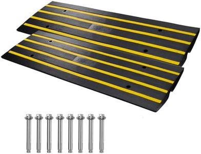 VEVOR 2 Pack Rubber Curb Ramps for Driveway, Heavy Duty Car Ramp 2.5 Inch High 1-Channel Cord Cover Curbside Bridge Ramp with 8 Expansion Bolts for Loading Dock Garage Sidewalk