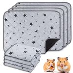 4 Pack Guinea Pig Cage Liners Guinea Pig Bedding Reusable Guinea Pig Pee Pad Washable Guinea Pig Mats Guinea Pig Accessories with Star Patterns-24x18inch