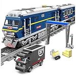 General Jim's City Series Power Blue Diesel Cargo Train Detailed Building Blocks Toy Playset Building Set with All Accessories Shown for Teens and Adults
