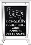 30"x21" Swinging Wood Chalkboard (White)