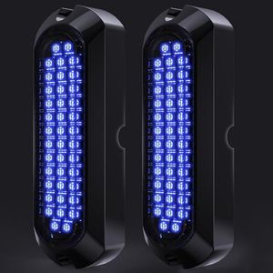 Greluma Pack of 2 Marine Boat Lights, Waterproof Zinc Alloy 40 LEDs Underwater Lighting Boat Tail Lights Navigation Lights Drain Plug Lights Courtesy Lamp Deck Lights Blue