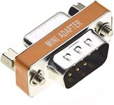 Keple 9 Pin Miniature Male to Female Null Modem Coupler Adapter Converter - Easy to use and install - for DB9 males to DB9 females - Brass body - Nickel plated - Corrosion resistant