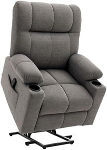 HOMCOM Power Lift Chair Recliner for Elderly, Velvet Electric Riser and Recliner Chair with Wide Seat, Remote Control, Side Pockets, Cup Holders for Living Room, Grey
