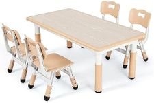 CHIIRAKU Kids Table and 4 Chairs Se