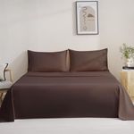 MCO Bedding Full Bed Sheets Set - Soft Bed Sheet Set - Cooling Breathable Bedding Set with 16" Deep Pocket Design (4 Pieces, Full, Brown)