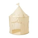 3 Sprouts Kids Play Tent Playhouse Castle with Recycled Fabric for Indoor and Outdoor Games in Beige