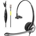 Wantek Wired Phone Headset with Microphone Noise Cancelling, RJ9 Telephone Headsets Compatible with Yealink T20P T21P T26P T23G T42S T46S T48S T53W T57W Avaya J179 9608G 9611G 9620 Grandstream Snom