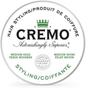 Cremo Premium Barber Grade Hair Styling Cream, Medium Hold,