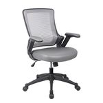 Techni Mobili Mid-Back Mesh Task Office Chair with Height Adjustable Arms, Gray