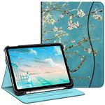 FINTIE Case Compatible with iPad 10th Generation (2022) 10.9 Inch, Multi-Angle Viewing Protective Stand Cover with Pencil Holder & Pocket, Auto Sleep/Wake, Blossom