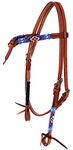 PRORIDER Horse Show Bridle Western Leather Headstall Browband 79108HB