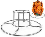 INDIAN DECOR. 31880 Beer can Chicken Rack, Stainless Steel Chicken Stand for Smoker and Grill