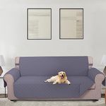 U-NICE HOME Large Sofa Cover Reversible Couch Cover for Dogs with Elastic Straps Water Resistant Furniture Protector for Pets Couch Cover for 4 Cushion Couch (Oversized Sofa, Dark Grey/Dark Grey)