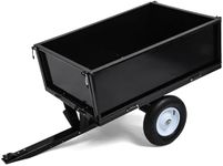 YITAMOTOR 500 Pound Steel Dump Cart Tow Behind Lawn Dump Cart for Lawn Tractor Black
