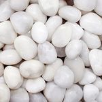 Aleker 2.2lb White Pebbles for Plant Pots, 2-3cm Natural Decorative Polished Stones Gravel, River Rocks Garden Stones for Garden,Fish Tank,Landscaping,Ponds,Terrariums Vase Fillers,DIY,Home Decor