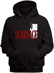American Classics Scarface Iconic 80s Movie Tony Montana Adult Long Sleeve Hoodie Sweatshirt, Black, X-Large