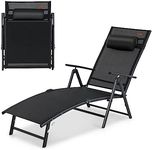 COSTWAY Folding Sun Lounger, 7-Posi