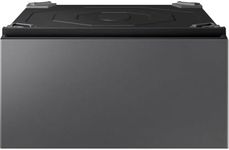 SAMSUNG Bespoke AI Laundry Comb Pedestal with Pull Out Storage Drawer, WE702NZ/US, Dark Steel