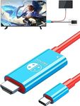 Portable HDMI Cable Compatible with Nintendo Switch NS/OLED, USB C to HDMI Cable Replaces The Original Switch Dock for TV Screen Mirroring, Convenient for Travel, 4K HD, 2m (Blue Red)