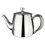 Café Olé PT-024 Premium Tea Pot, 18/10 Stainless Steel, Mirror Polished, 24oz, Stay Cool Hollow Handles, Perfect Pour Spout, Silver