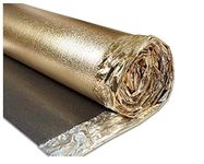 Acoustic Sonic Gold Underlay 5mm Thick - Choose Any Size - for All Wood, Laminate Flooring - Damp Proof Mebrane - Great Sound & Heat Insulation (5mm Thick, 15m2-1 Roll)