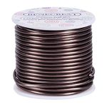 BENECREAT 9 Gauge/3mm Brown Jewelry Craft Wire 17m Tarnish Resistant Bendable Aluminum Sculpting Metal Wire for Jewelry Craft Beading Work