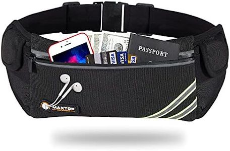 MAXTOP Unisex Running Belt Waist Pack - Reflective Water Resistant Slim Fanny Pack for Running Fitness Travelling Money Belt Carrying iPhone Samsung Up to 6.4inch