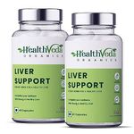 Health Veda Organics Plant Based Liver Detox with Milk Thistle, Green Turmeric, Ginger Powder | Liver Detox Supplement for Healthy Liver, Helps in Cleanse Liver Natural Fatty Liver Support - 120 Vegetarian Capsules (Pack of 2)