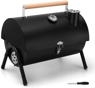 Leonyo Portable Charcoal Grill, Small BBQ Mini Tabletop Compact Camping Grills for Outdoor Cooking, RV Traveling Picnic, Hibachi Griddle, Backyard Patio, Beach Black