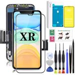 for iPhone XR Screen Replacement,LCD Display Touch Screen Assembly,Compatible with iPhone XR Screen Replacement 6.1 inch (Model A1984, A2105, A2106, A2108) with Screen Protector and Repair Tools