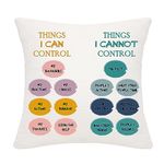 Bommex Things I Can Control Cushion Cover 18x18 Inch Motivational Inspirational Gift for Kids Teens Adults (THINGS-CAN CONTROL/CAN'T CONTROL)