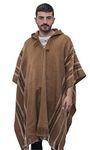 Gamboa Alpaca Poncho Mens Ponchos Adult Pancho Mexican Wool Cloak with Hood Cowboy and Western Blanket