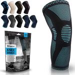 POWERLIX Knee Compression Sleeve - Best Knee Brace for Knee Pain for Men & Women – Knee Support for Running, Basketball, Volleyball, Weightlifting, Gym, Workout, Sports – Please Check Sizing Chart