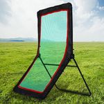 Pitchback Baseball Rebounder Net Indoor Outdoor Portable Adjustable Mini Softball Sport 4X7FT Trainer Rebounder Practice Softball Multi Sports Throwing Rebounding Pitchback Net