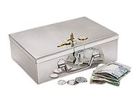 Generic Stainless Steel Storage Boxes, Cash Peti, Pooja Peti,Organizer, Vanity Box,Safe Locker Box Storage Box with pre-Fitted Lock (Steel) (8 inch)