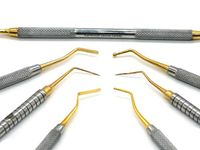 ADDLER Dental Premium Composite Ball Burnisher, Condenser AND DG16 Non Stick GOLD Coated Light Weight No Slip, No Rust, 9 MM, Dia Handle Set Of 3 Filling Instrument For Glass Ionomer Application.