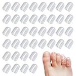 INBOLM Silicone Toe Protector,40PCS Clear Toe Cover Breathable Gel Toe Caps Anti-Friction Toe Protectors for Women Men Gel Toe Separators for Shoes for Cushions Corns, Blisters, Calluses