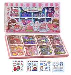 FunBlast Cute Girl Theme Kawaii Stickers - 200 Sheets Cute Washi Stickers, Japanese Style Stickers for Journals, Scrapbooking, DIY Arts and Crafts Kit, Self Adhesive Stickers