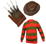 Unisex Kids Boys Freddy Halloween Style Fancy Dress Hat Jumper & Glove Set (Age Kids 13, Jumper, Hat & Glove)