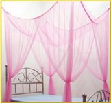 Lt.Pink : OctoRose ® 4 Poster Bed Canopy Netting Functional Mosquito Net Full Queen King (Lt.Pink)