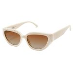 SOJOS Trendy Cute Cat Eye Polarized Sunglasses for Women Fashion Cateye Womens Sunnies SJ2237 Beige Frame Brown Grading Lens