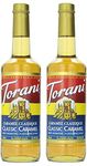 Torani Caramel Classic Flavour Syrup, 750ml bottle, 2 Pack, light brown