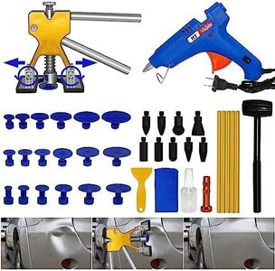 RUN.SE RUN.SE 39 PCS Car Dent Repair Kit -Auto Paintless Dent Remover Tools with Glue Gun， Minor Dent and Deep Dent Removal Suction Cup， Golden Dent Puller and Rubber Hammer